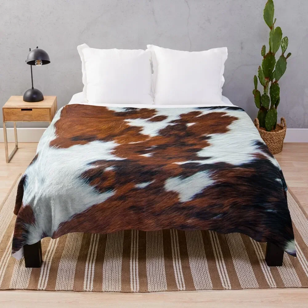

Cowhide style pattern Throw Blanket Warm Comfortable Blanket Gift for Parents Friends