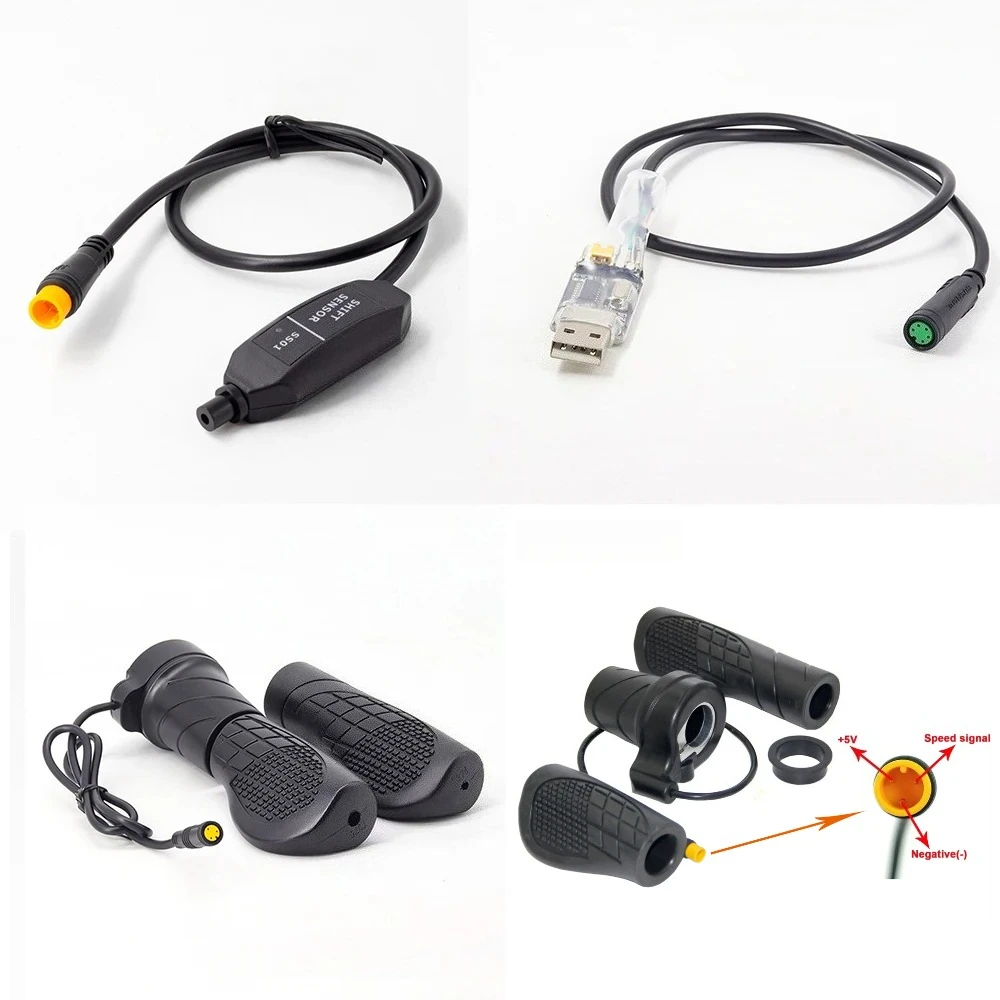 Bafang Parts Ebike Gear Shift Sensor and Twist Throttle For BBSHD BBS02 BBS03 BBS01 Motor also Ebike Light and Thumb Throttle