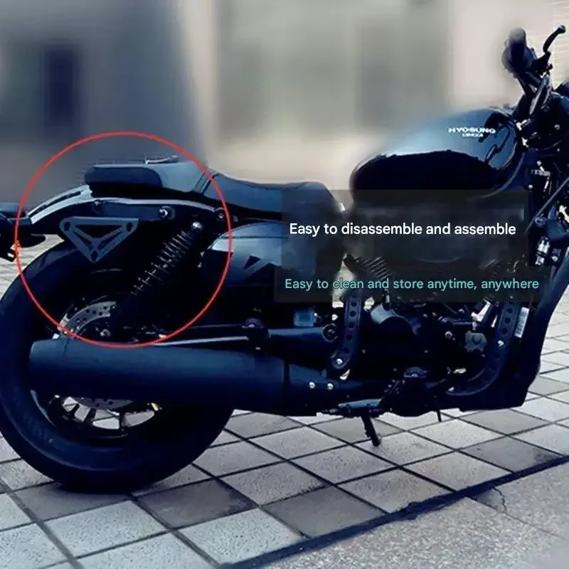 Retrofitting HYOSUNG GV300S with Quick-release Motorcycle Side Bag Canvas Leather Retro Box with Bracket New Style