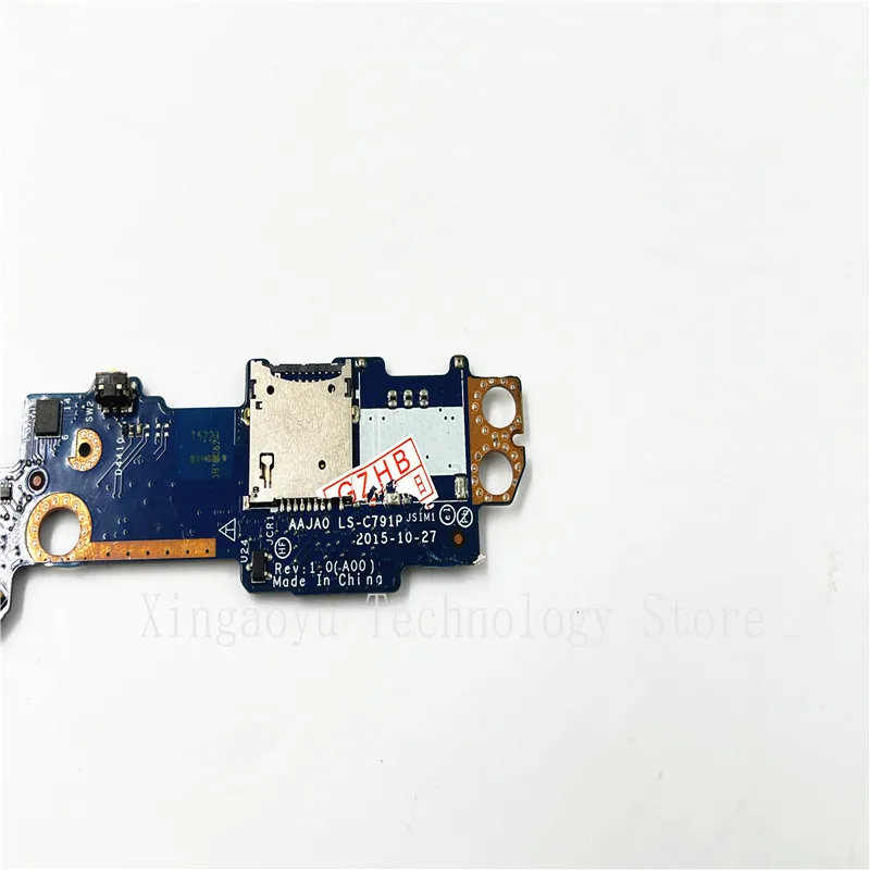 Original For Dell Latitude 11 5175 5179 Tablet SIM SD Card Reader Power Button Daughter Circuit Board LS-C791P 100% tested OK