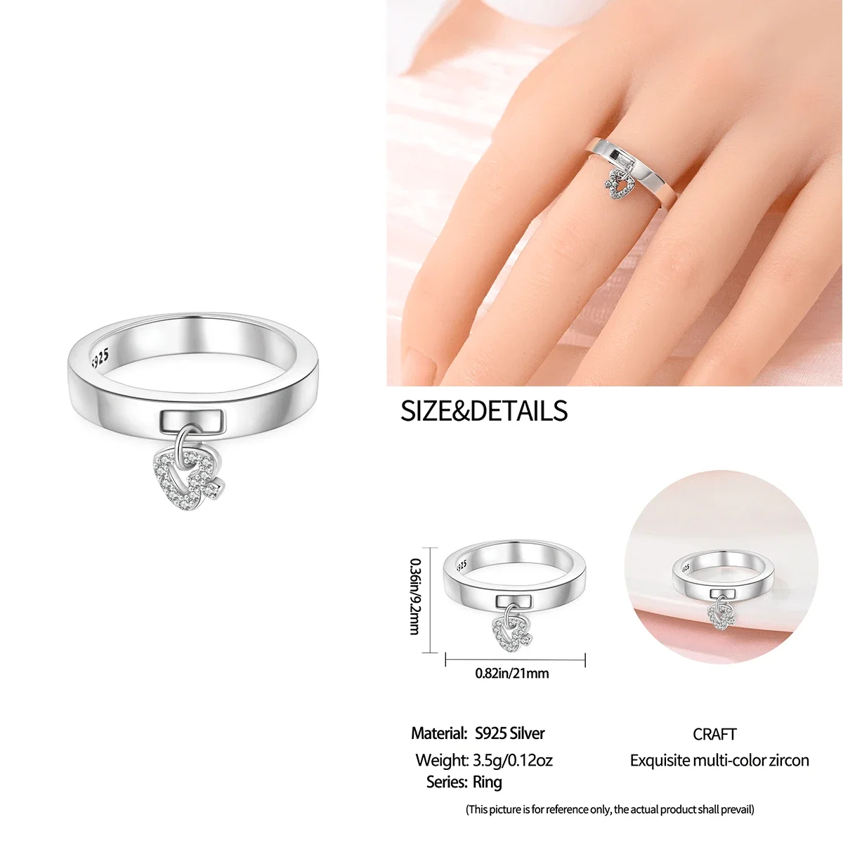 New Original 925 Sterling Silver Heart Symbol Zirconl Rings for Women Fashion High Quality Pearls Birthday Gift Fashion Jewelry