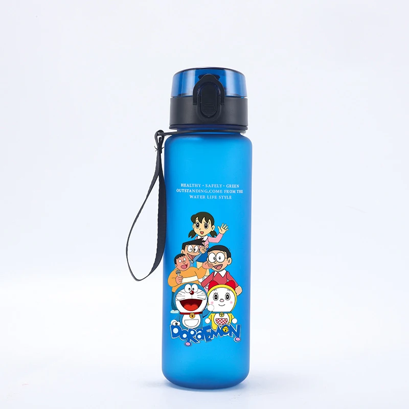 Garrafa de Água Esportiva Doraemon 650ml com Estampa de Anime, Copo à Prova de Vazamentos, Copos Reutilizáveis Portáteis para Viagens ao Ar Livre e Academia, Presente
