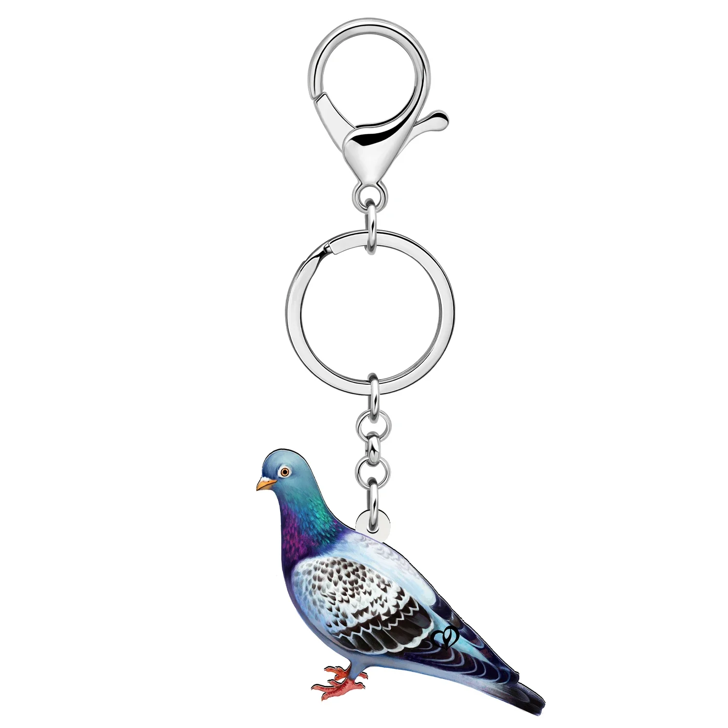 WEVENI Acrylic Cute Pigeon Bird Keychains Key Chains Handbag Wallets Car Key Accessory Charms Jewelry Gifts For Women Girls Kids