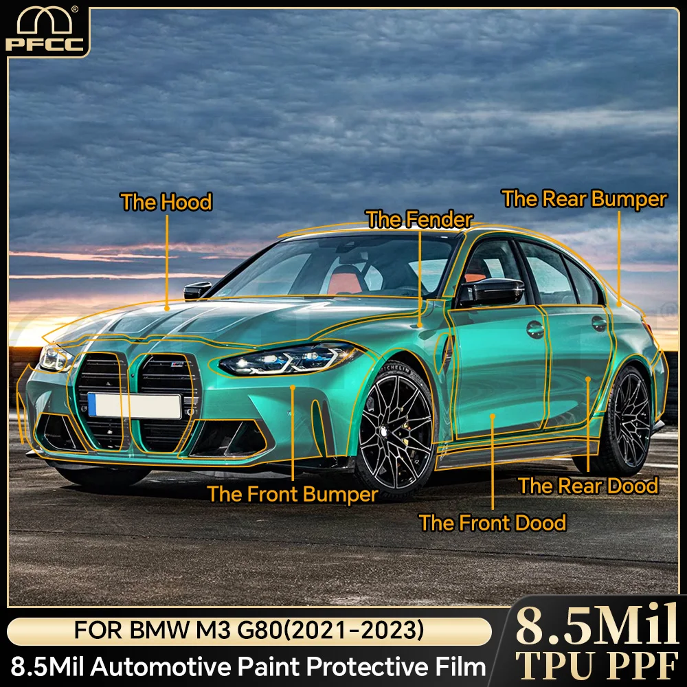 

Car Anti-Scratch Body Sticker Original Pre Cut PPF TPU Transparent PPF for BMW M3 G80 2021 2022 2023 Paint Protection Film