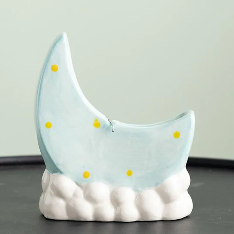 Creative Porcelain Cute Moon Cat Aromatherapy Burner Coil Incense Box Household Fragrance Smell Censer Indoor Use Home Decor