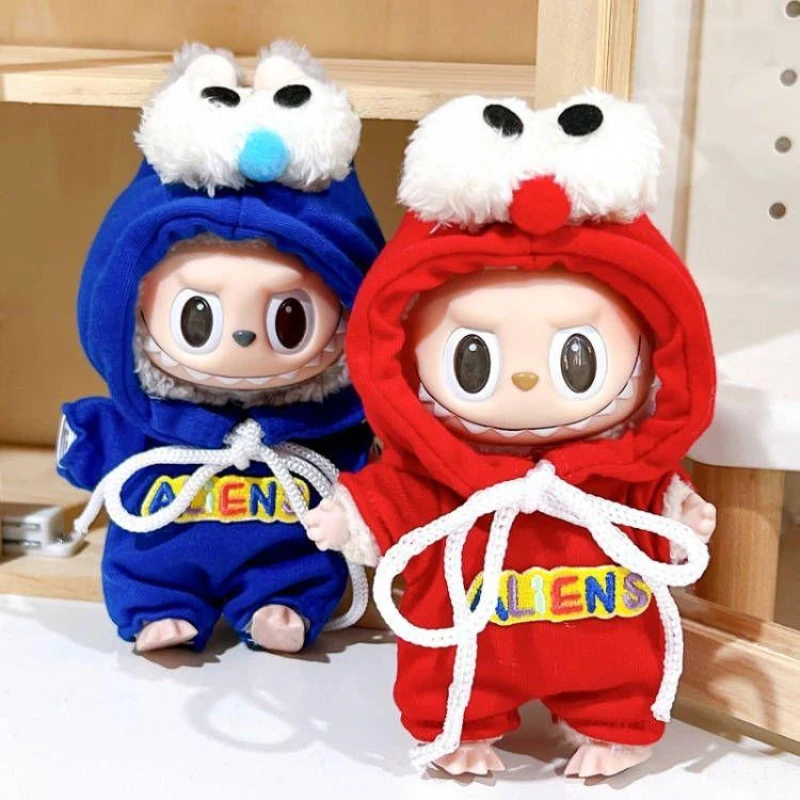 For 17cm labubu Big Eyed Funny Climbing Suit Dolls Accessories Cute Decoration Little Clothes for labubu clothes