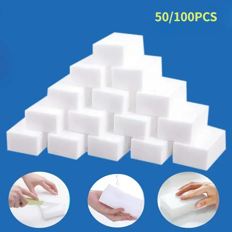 10/20/50Pcs Melamine Sponge Magic Sponge Eraser 10x6x2cm White Cleaning Sponges Cleaner for Kitchen Bathroom Accessories