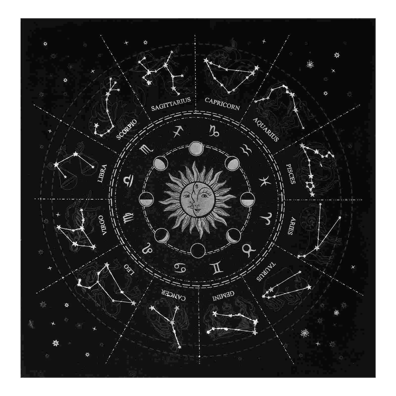 

Round Tarot Divination Tablecloth Soft Astrology Party Constellation Games Black Tools Premium Material Home Outdoor