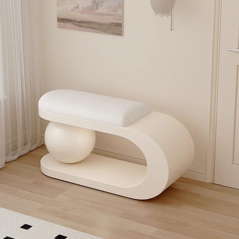 

Cream wind shoe changing stool creative household sofa stool bedside stool designer entrance wearing