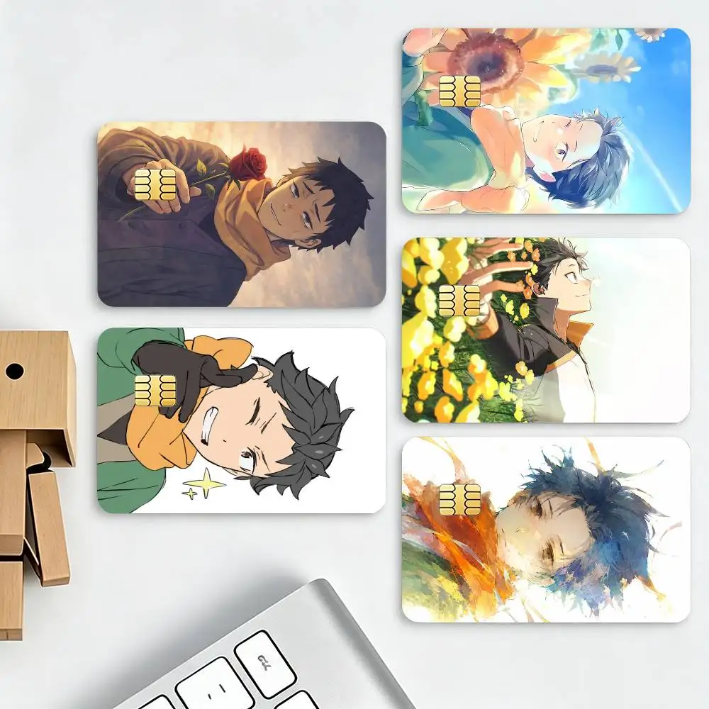 Re Zero Natsuki Subaru HD Credit Card Stickers Game Card Decal Small Chip Waterproof Sticker Gift Decor