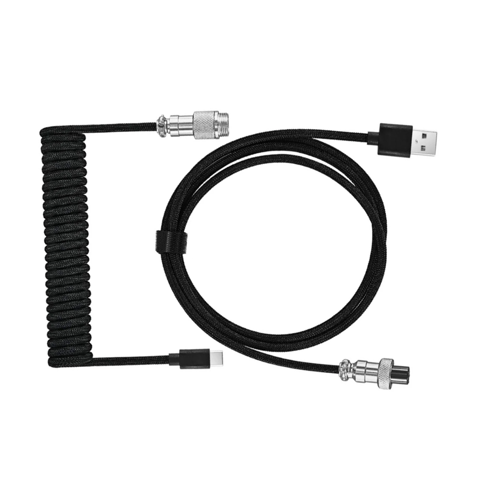 9.84ft Type C Mechanical Keyboard Coiled Cable USB Keyboard Wire Mechanical Keyboard Aviator Desktop Computer Aviation Connector