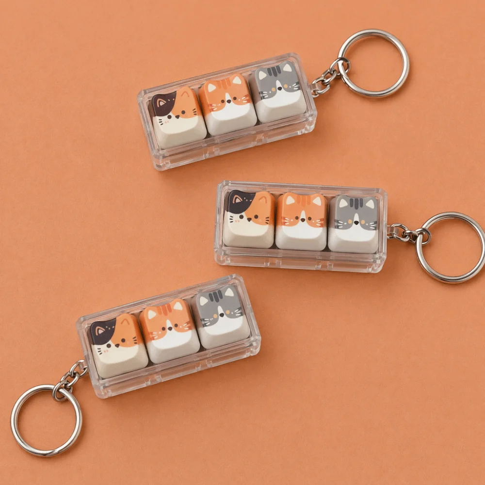 2/3/4/6/9 Keys Anti-stress Pendant Keyboard Keycap Stress Relief Clicker Finger Button Pass The Time Decompression Keyring