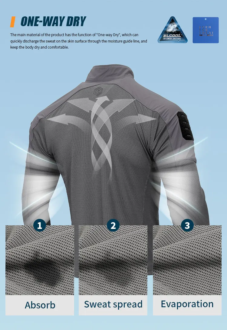 Emersongear Herren-Trainingsshirt, schnell trocknend, gestreckt, lange Ärmel, Outdoor-Abenteuer-T-Shirt, Jagd, Radfahren, Wandern – Detail 5