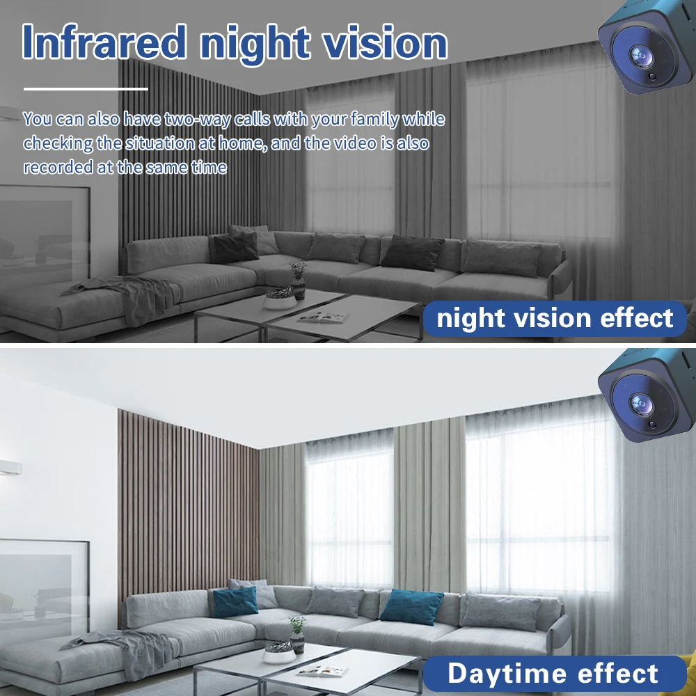 AS02 Mini cámara nocturna soporte ajustable instalación Simple monitoreo gran angular detección móvil deportes al aire libre