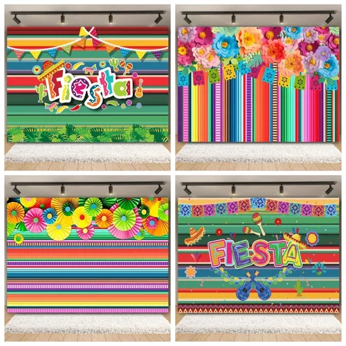 Fondos De Fiesta mexicana para fiesta, flor colorida, Festival De Carnaval De Cinco De Mayo, decoración De fondo para fotografía De boda y cumpleaños para niños