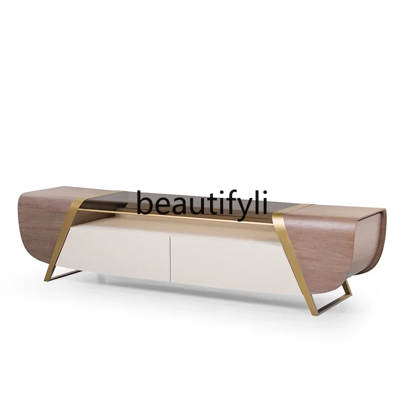 

Light luxury Hong Kong-style postmodern floor cabinet Italian minimalist living room audio and video cabinet