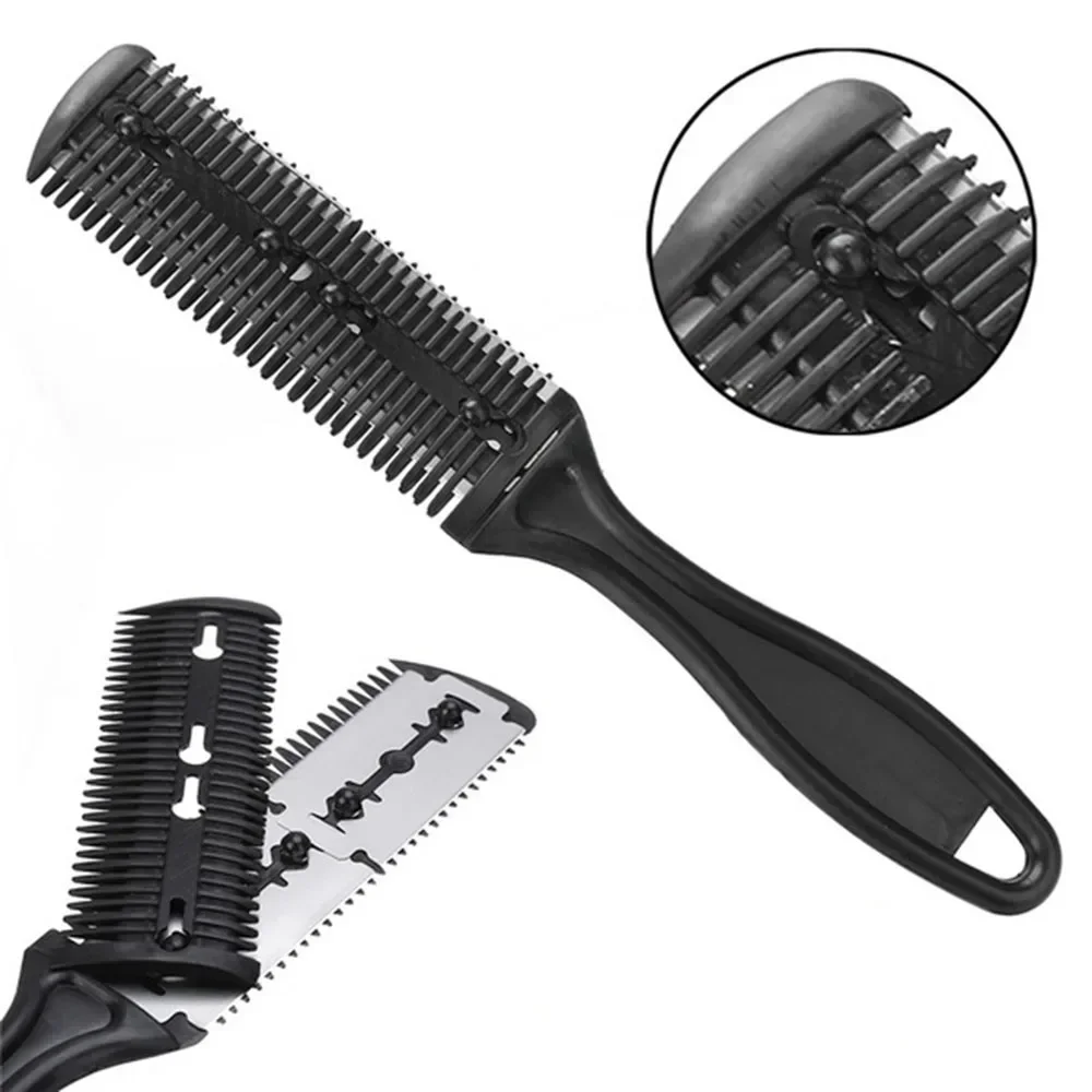 Barber Hair Cutting Comb Razor Blades Hair Trimmer Cutting Thinning Tools Hair Brush Barbershop Tools Hairs Salon Knife Comb