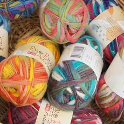 Autumn Winter Dyed Wool Yarn Large Belly Wool Medium Thick Handmade Woven Scarf Thread Rod Needle Sweater Hat Fancy Thread