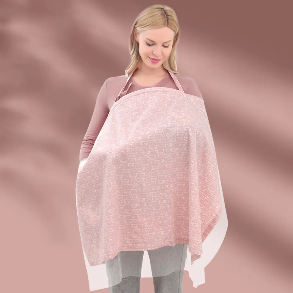 

Portable Multifunction Outdoor Nursing Covers Lightweight Breathable Nursing Towel with Mesh Cartoon Prevent Exposure Cloak