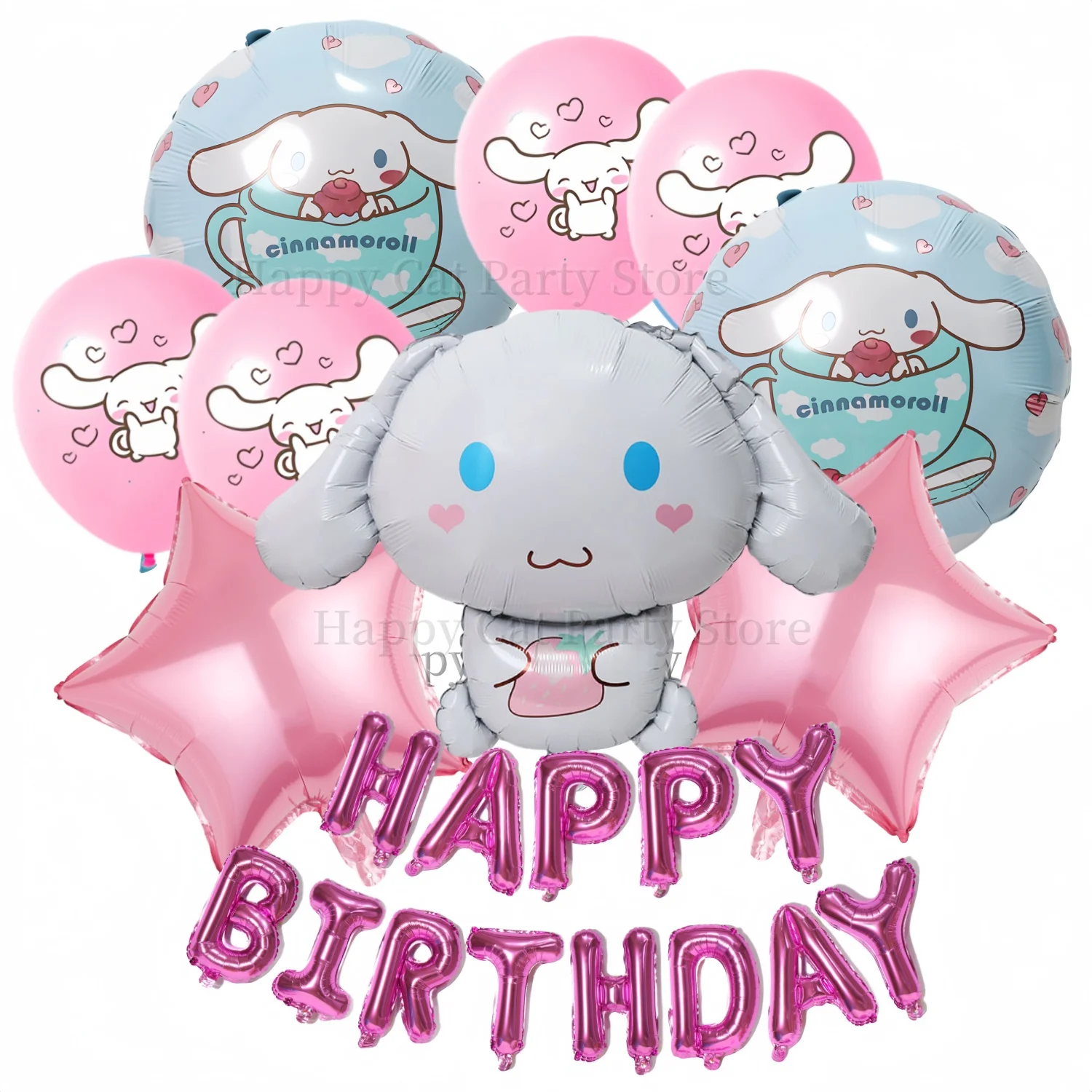 Cinnamoroll Balloon Set Happy Birthday Banner Foil Globo Party Decor Latex Balloon Baby Shower Girls Favors DIY Party Supplies