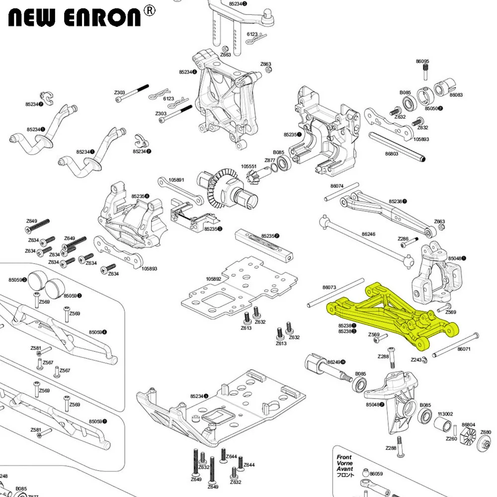 ENRON-Suspensión inferior de aleación de aluminio para coche teledirigido, A-ARMS de suspensión Inferior #85238 para coche teledirigido 1/8 HPI SAVAGE Flux HP 2350 XL X 4,6 5,9 21 25 SS 4,1 3,5 STD, novedad