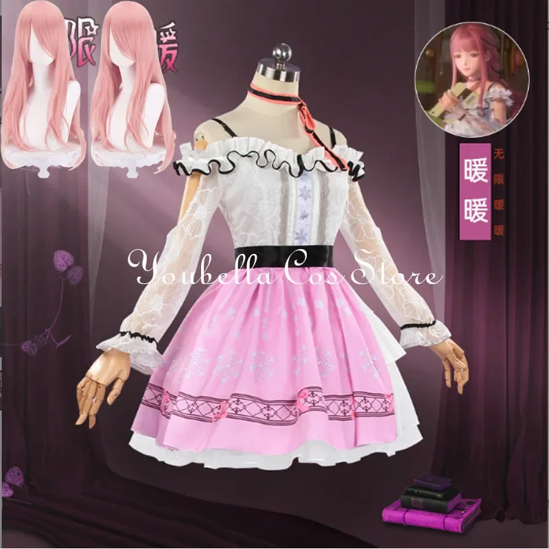 Nikki Cosplay Anime Infinity Nikki Sweet Pink Lolita Dress Uniform Wig Set Halloween Party Outfit for Women SKIRTS