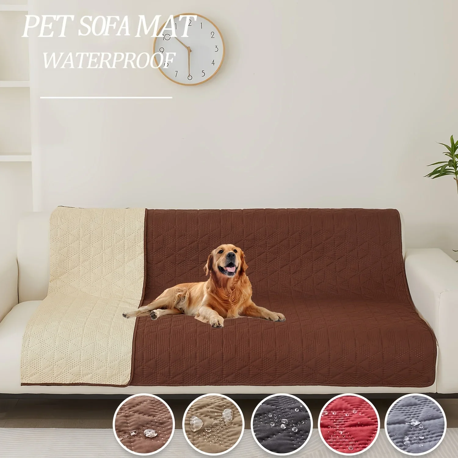 1pc  Sofa Cover Pet Pad, Waterproof And Urine-proof Sofa Slipcover, Anti-fouling And Dirt-proof Pet Couch Cover, New Year Christ