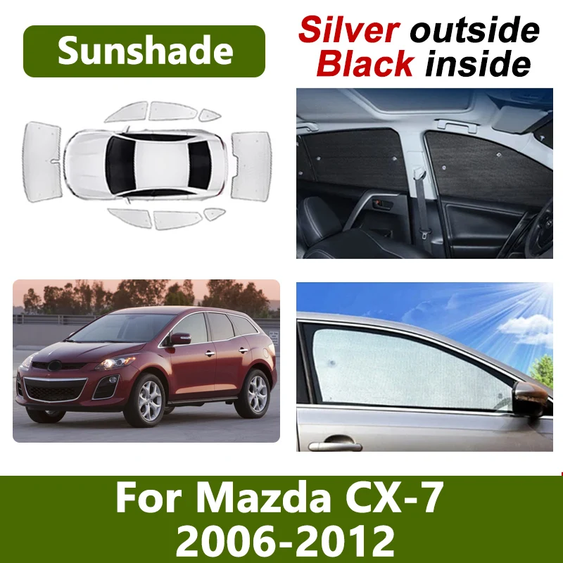 

Солнцезащитные козырьки для окна автомобиля с полным покрытием для Mazda CX-7, аксессуары ER 2006 ~ 2012, защита от ультрафиолета, отражатель, козырек, автомобильные аксессуары