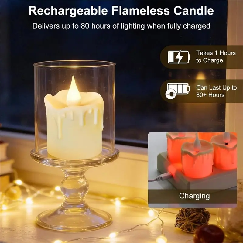 A27F-Rechargeable Flameless LED Tea Lights Candles