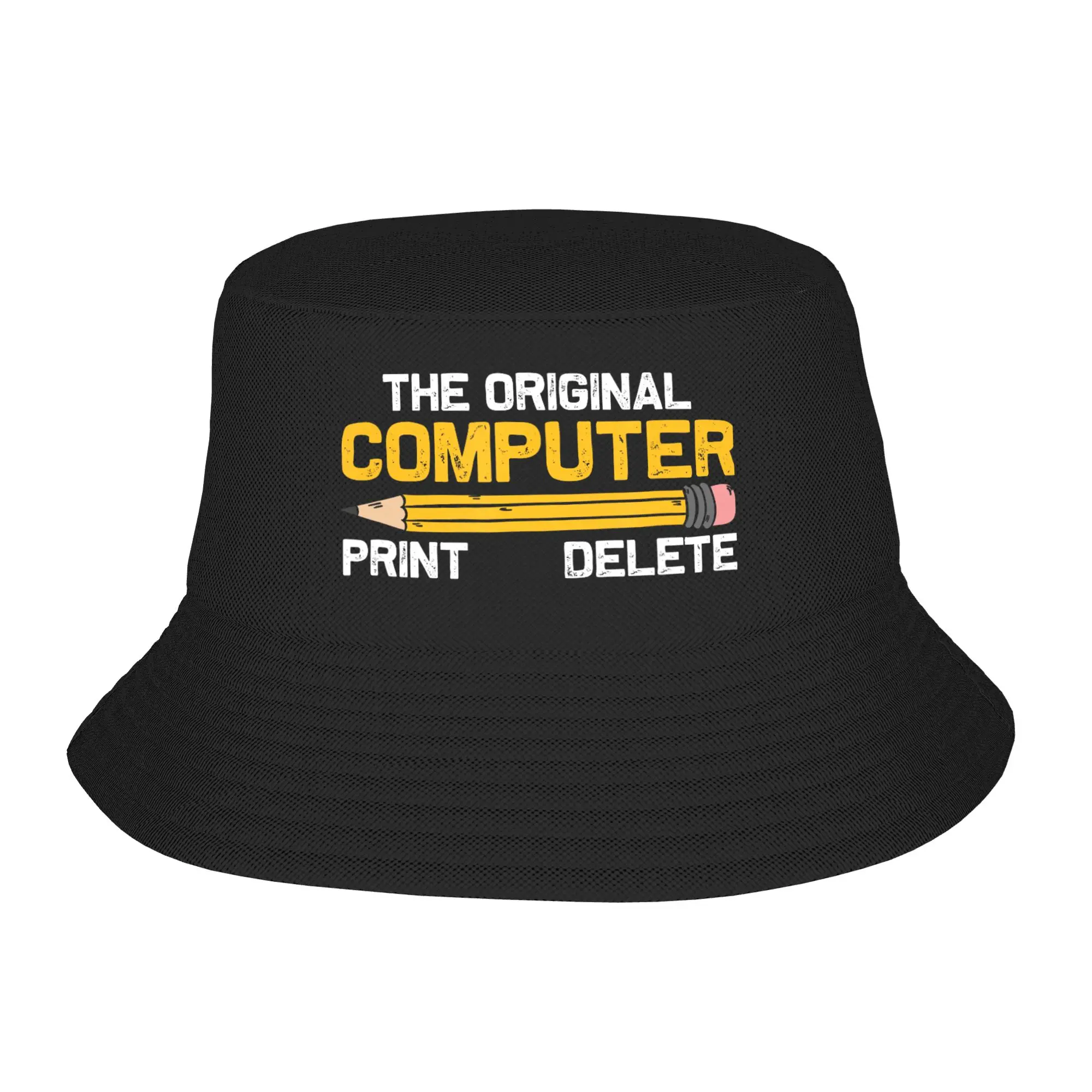 The Original Computer Humor GraphicPencil Bucket Hat  Hawaii Fisherman Caps Foldable Fishing Visor Hats For Couple Cap