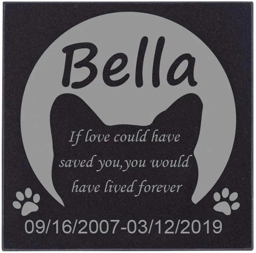 

Black Cat Memorial Stones, Personalized Cat Garden Stones Grave Markers for Outdoor Patio or Lawn, Granite Cat Headstones