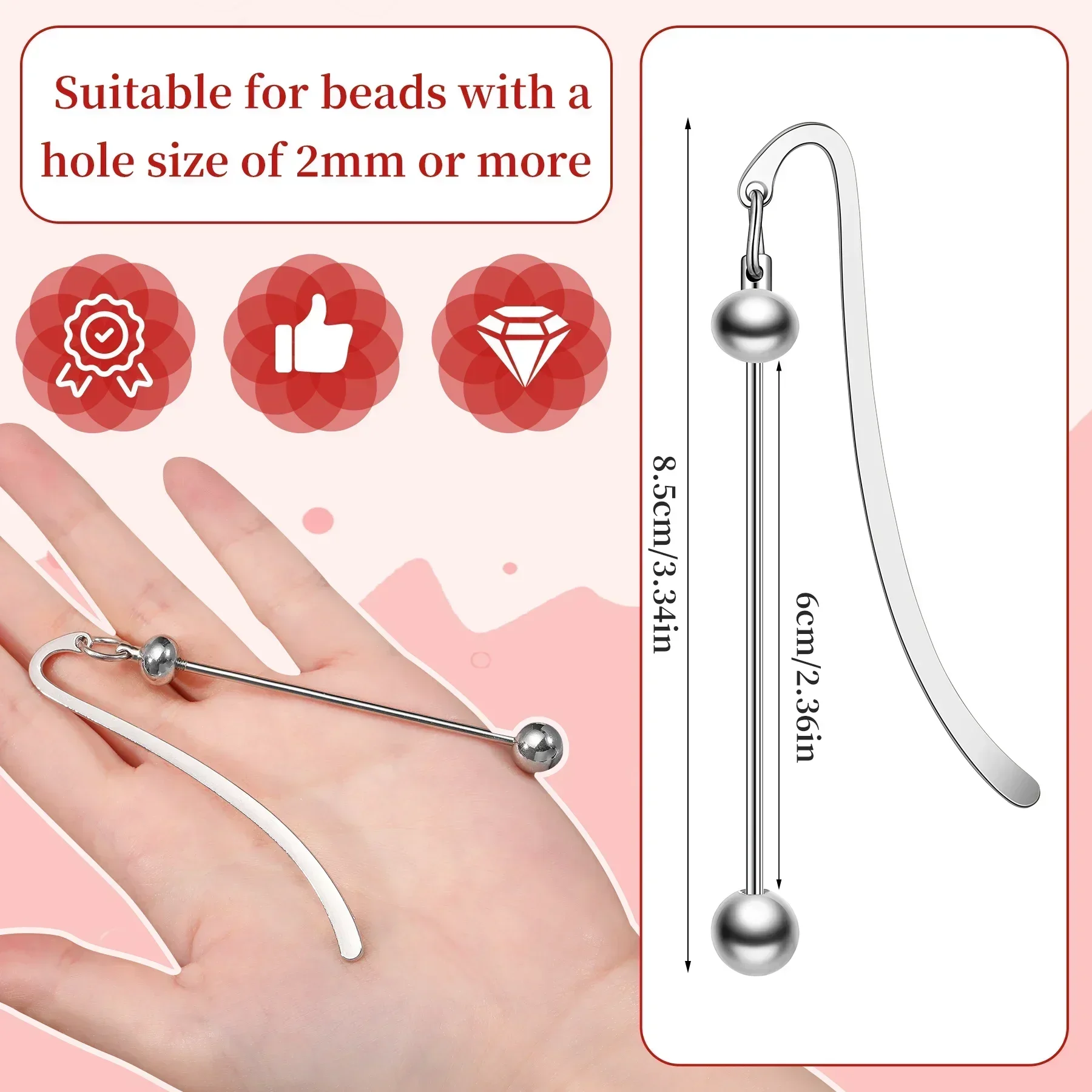 مجموعة الإشارات المرجعية القابلة للخرز DIY - مجموعة أشرطة معدنية فارغة مكونة من 4 قطع لصياغة المعلقات والمجوهرات، هدية مثالية لمحبي الكتب #5