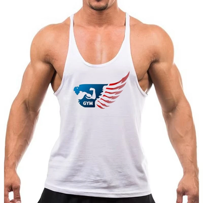 

Men's Cotton Y-Back Tank Top Sleeveless Gym Vest Form for Muscle Training Workout Athletic Fitness Undershirt Activewear