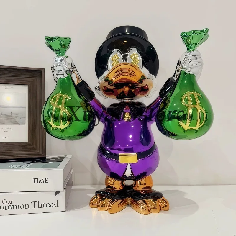 Minimalist Home Decor Resin Figurines for Indoor Living Room, Trendy Toy Mickey & Donald Duck Ornaments