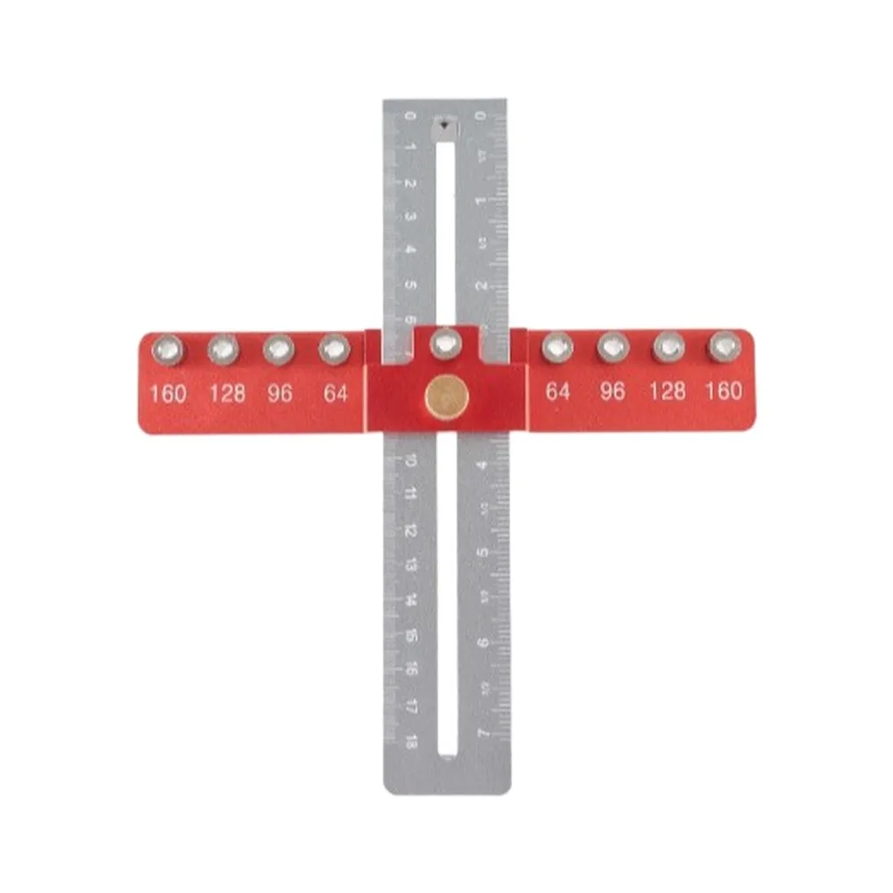 1Pcs Aluminum Alloy Hole Locator Jig Adjustable 64-160mm Drilling Template For Cabinet Handle Drawer Knob Installation Tool Kit