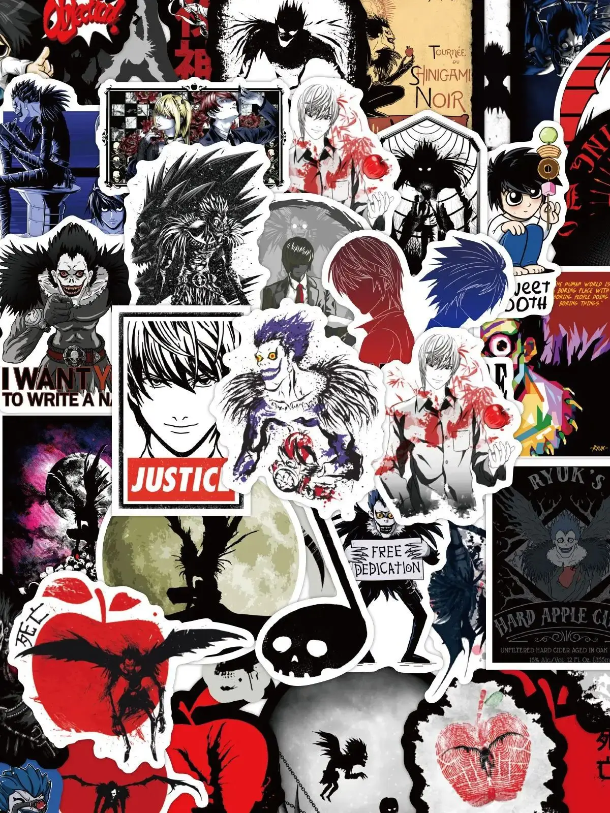 10/50 PIÈCES Death Note Autocollants Suspense Film Crime Animation Graffiti Jouet Réfrigérateur Ordinateur Portable Guitare Voiture Vélo Planche À Roulettes Dessin Animé Autocollants