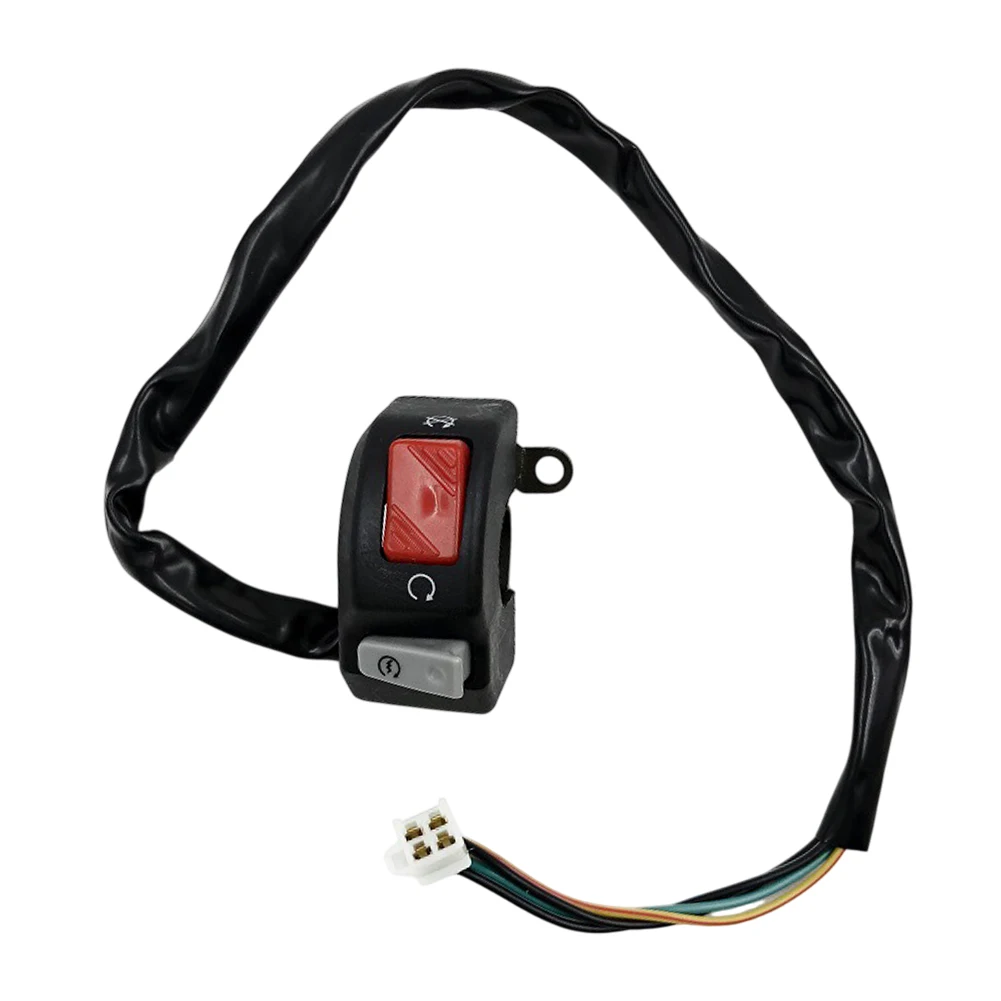 1 Pcs 12V Motorcycle Switch Handlebar Fog Light Start Button ABS Black Easy Install Fit Most Bike Electric Vehicle Tric