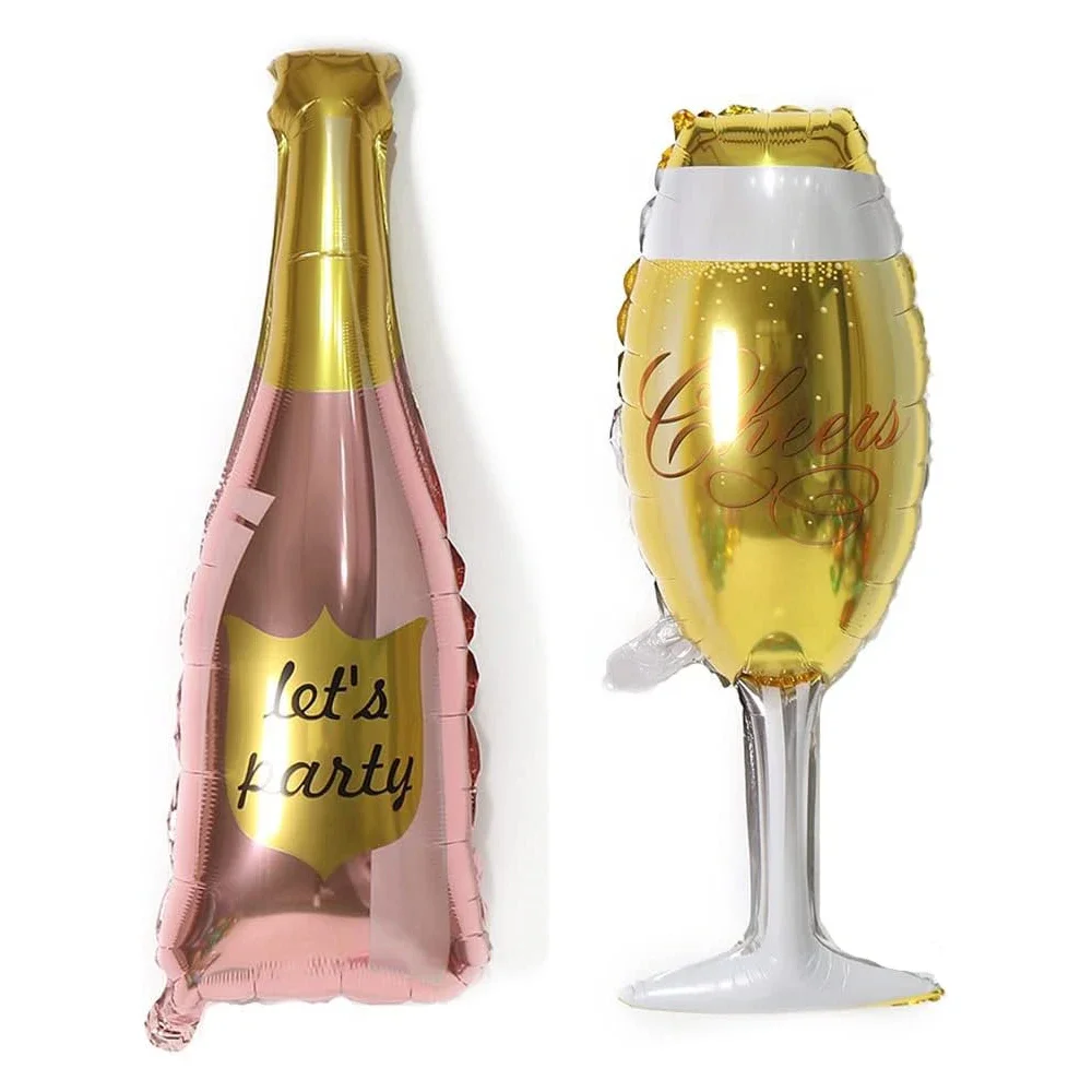 Big Helium Foil Balloons Champagne Goblet Wedding Birthday Party Decorations Adult Ball Globos Inflatable Event Party Supplies