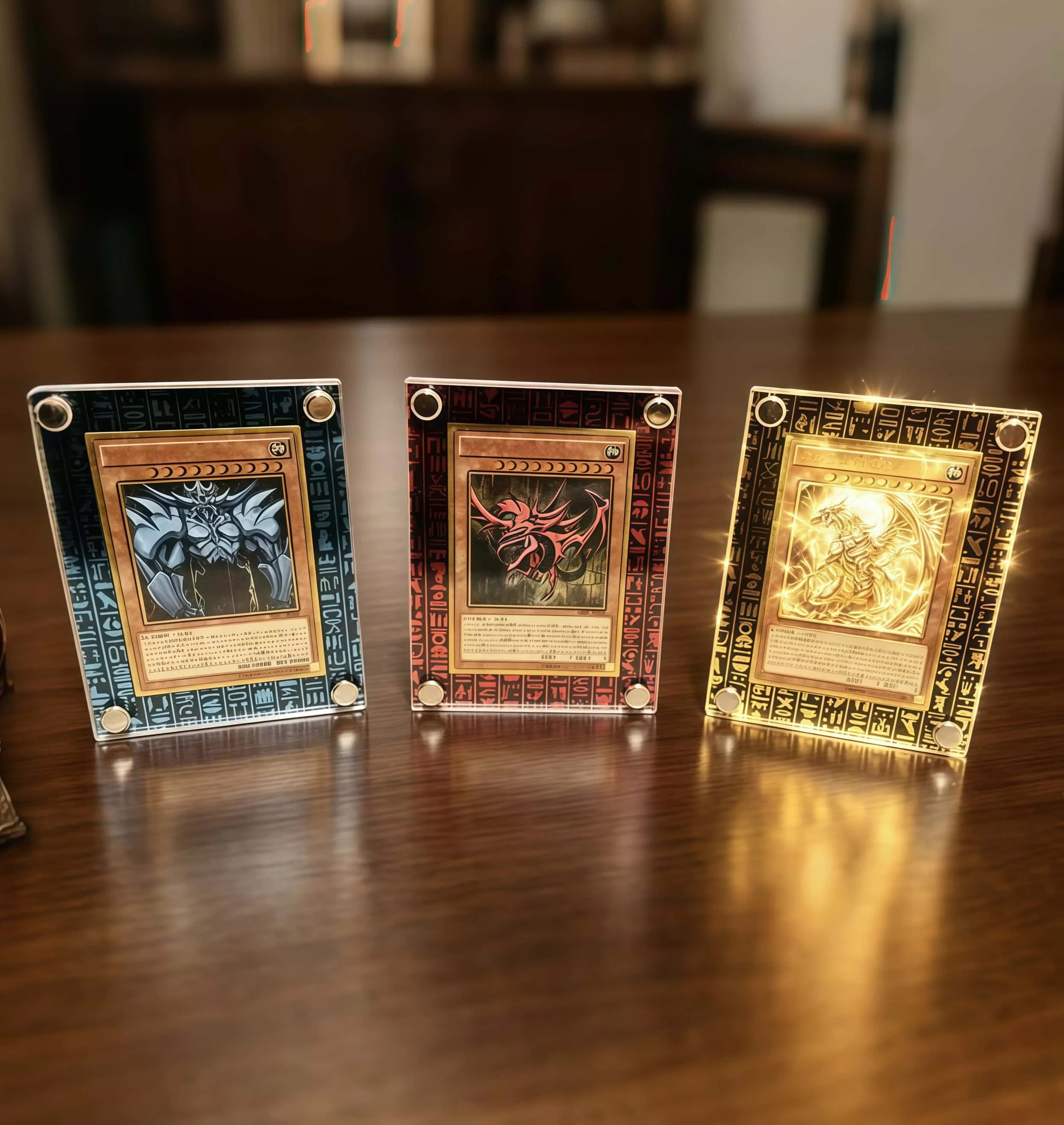 Yu-Gi-Oh Acrylic Card Brick Display Case Ultimate Gold Foil Laser Frame Obelisk The Tormentor Blue-Eyes White Dragon No Cards