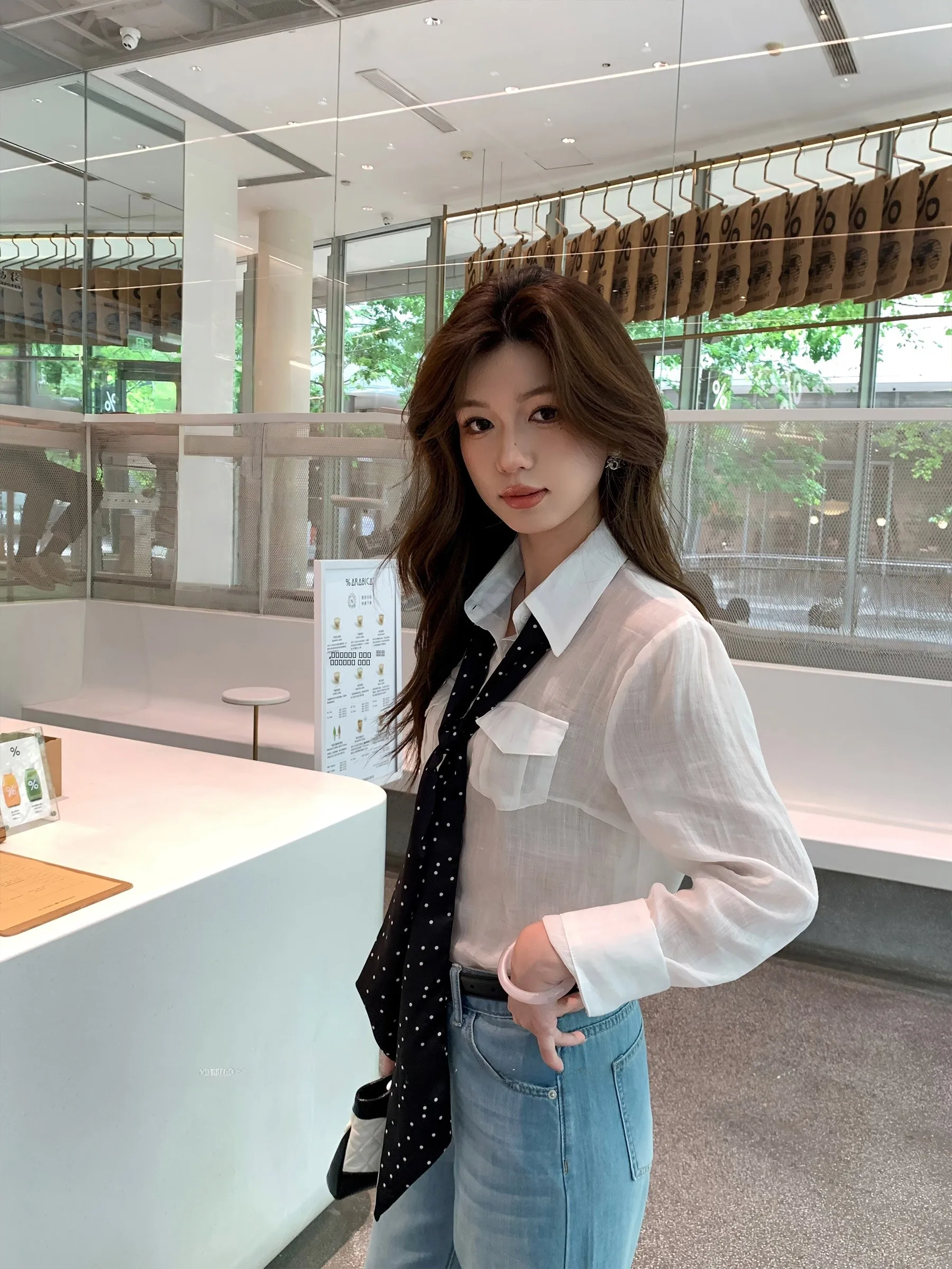 

Sam Seoi 00% Flax Retro Fitted Women's irt Long Sve Casual Loose Breathable Spring Season Chinese Production