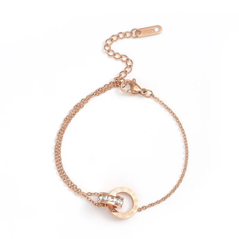 Fashion Titanium Steel Digital Bracelet Titanium Steel Necklace Women's Summer High end Feel Clavicle Chain Gift Wholesale