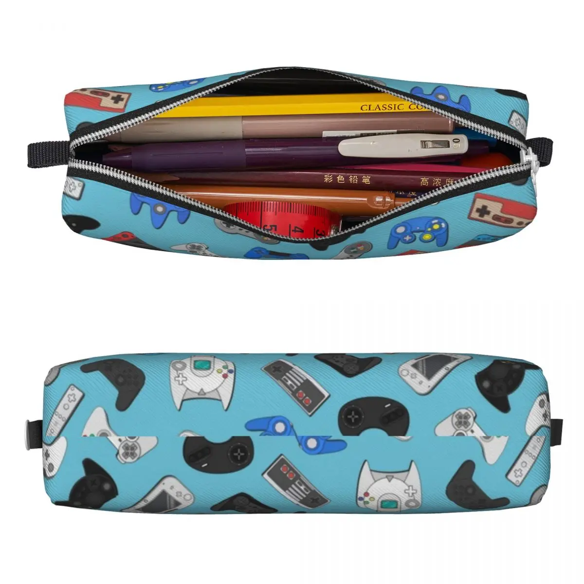 Game Pattern Pencil Cases Video Controller Gadgets Pen Holder Bags for Student Big Capacity Students School Zipper Pencilcases