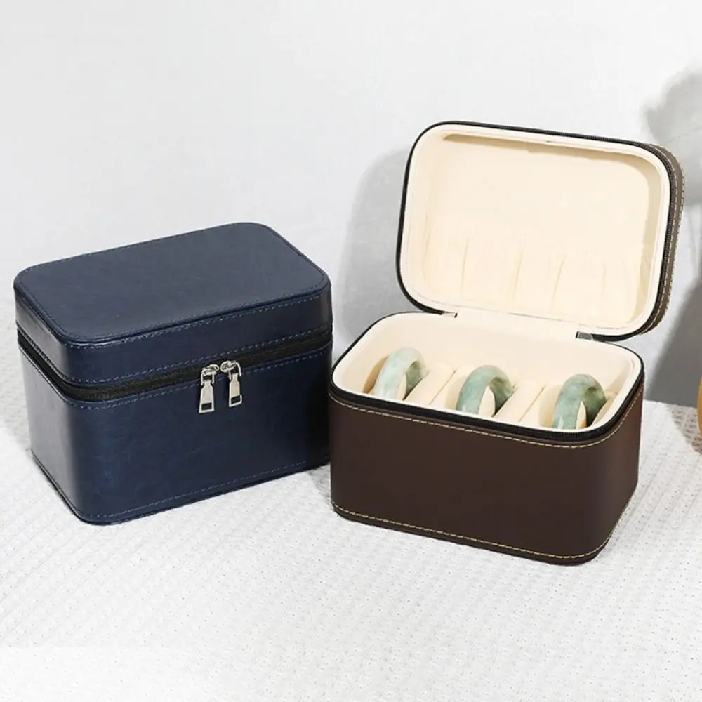 PU Leather Bracelet Display Box Rings Necklace Velvet Inner Jewelry Storage Boxes Holder Organizer Bracelet Carrying Case