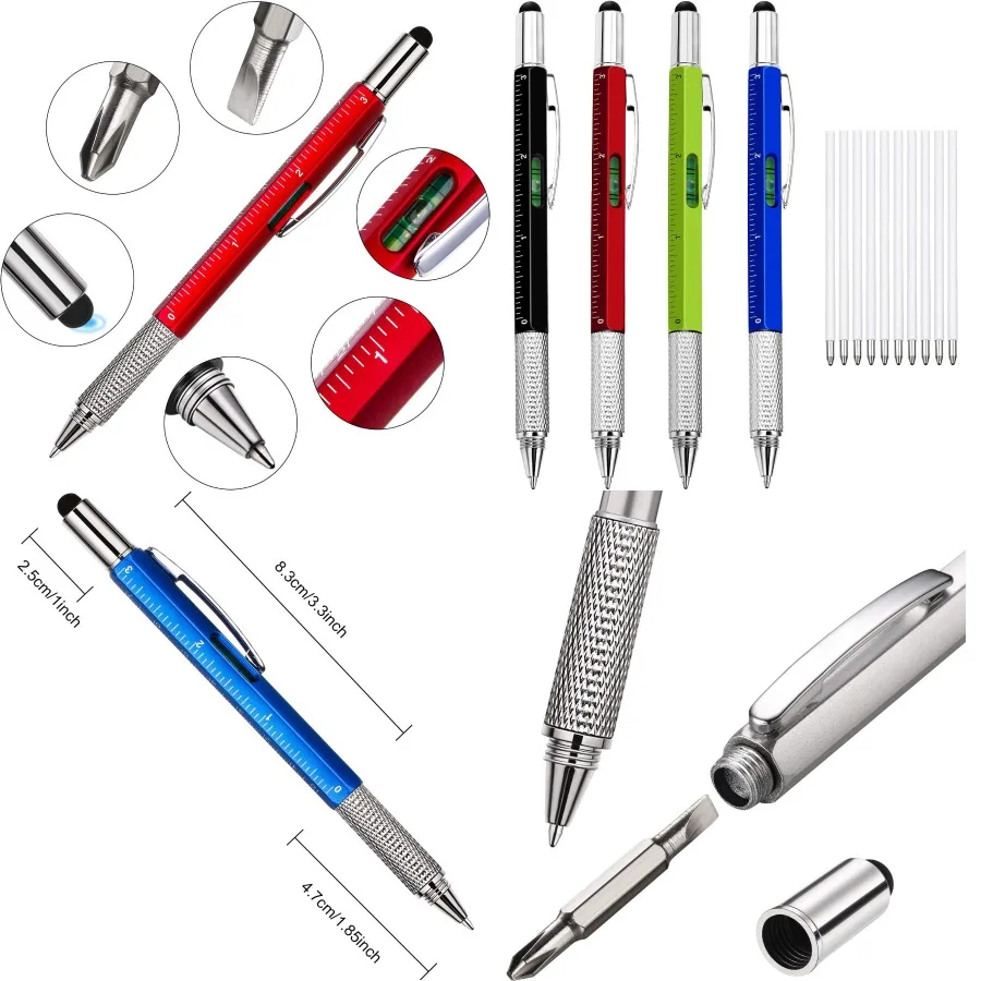 

Zhanmai, 4 шт., многофункциональные ручки 6 в 1, набор многофункциональных ручек со стержнями для мужчин, подарки на день рождения, рождественские чулки для меня