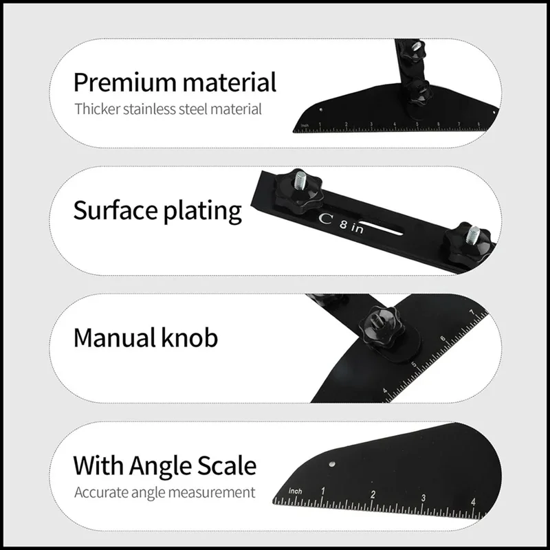

Stair Treads Gauge Template Tool, Measuring Ruler Set, Shelf Layout Tool for Stairs, Risers, and Cutting Drywall