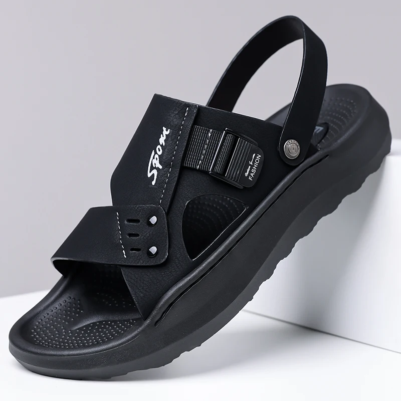

Men's Comfortable Soft Sole Sandals Summer Anti-Slip Wear-Resistant Outdoor Driving Beach Casual Shoes-Wc26-8