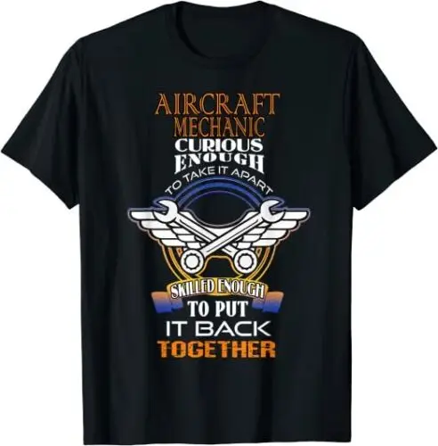 Aircraft Mechanic Gifts Maintenance Aviation Airplane T-Shirt S-3XL