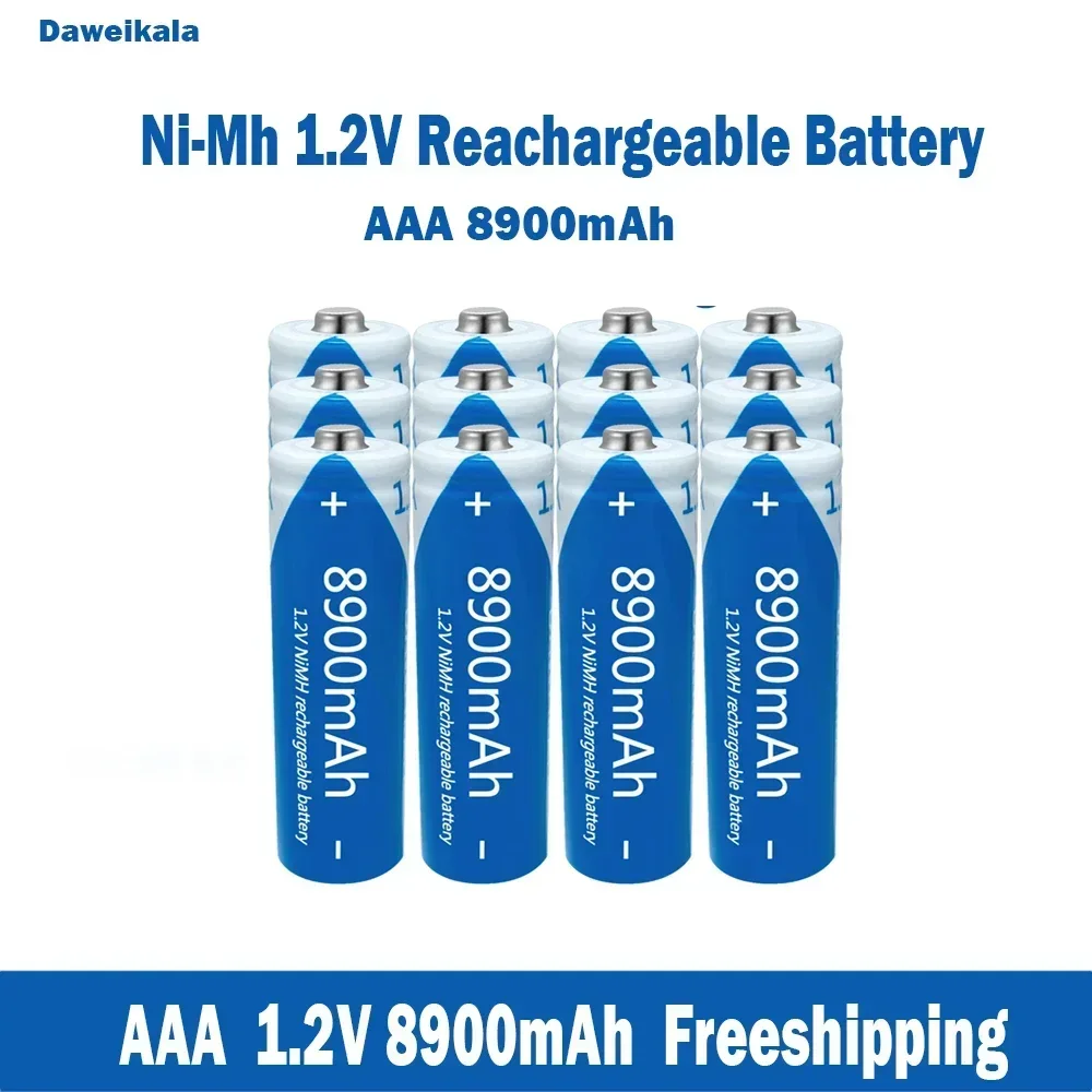 Wholesale nickel hydrogen AAA 1.2V rechargeable batteries, large capacity 8900mAh KTV microphones and toy batteries