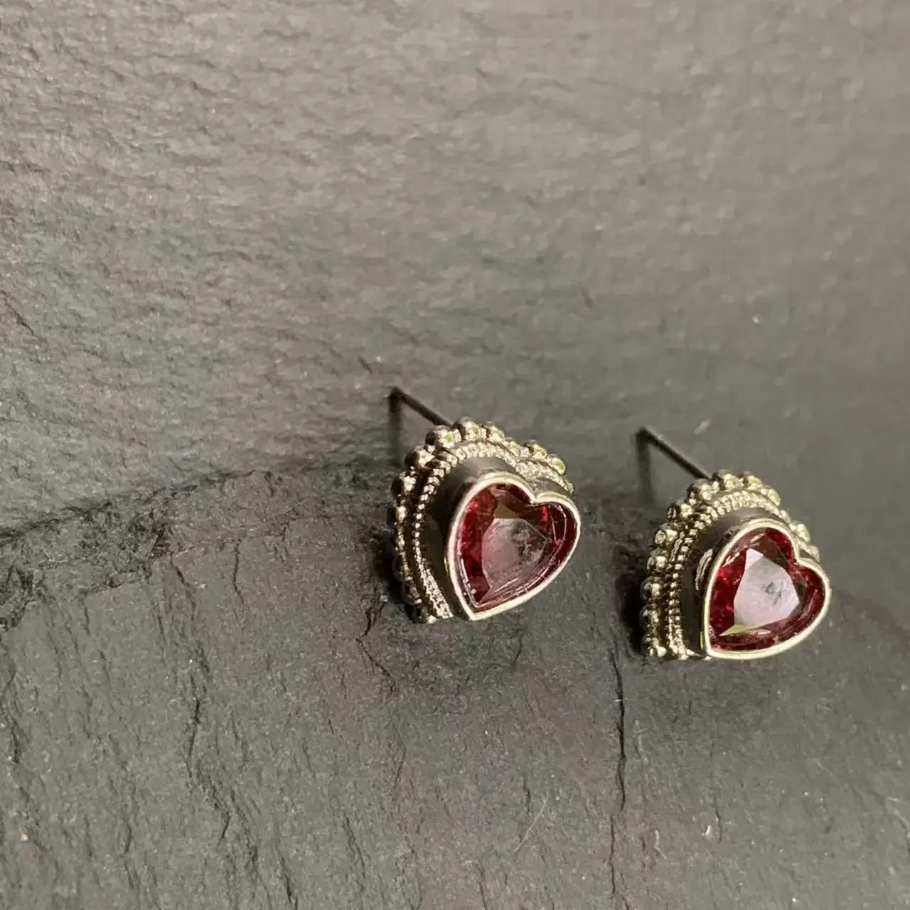 Natural Garnet 925 Sterling Silver Stud Earrings For Women Jewelry Gift Simple Jewelry Green