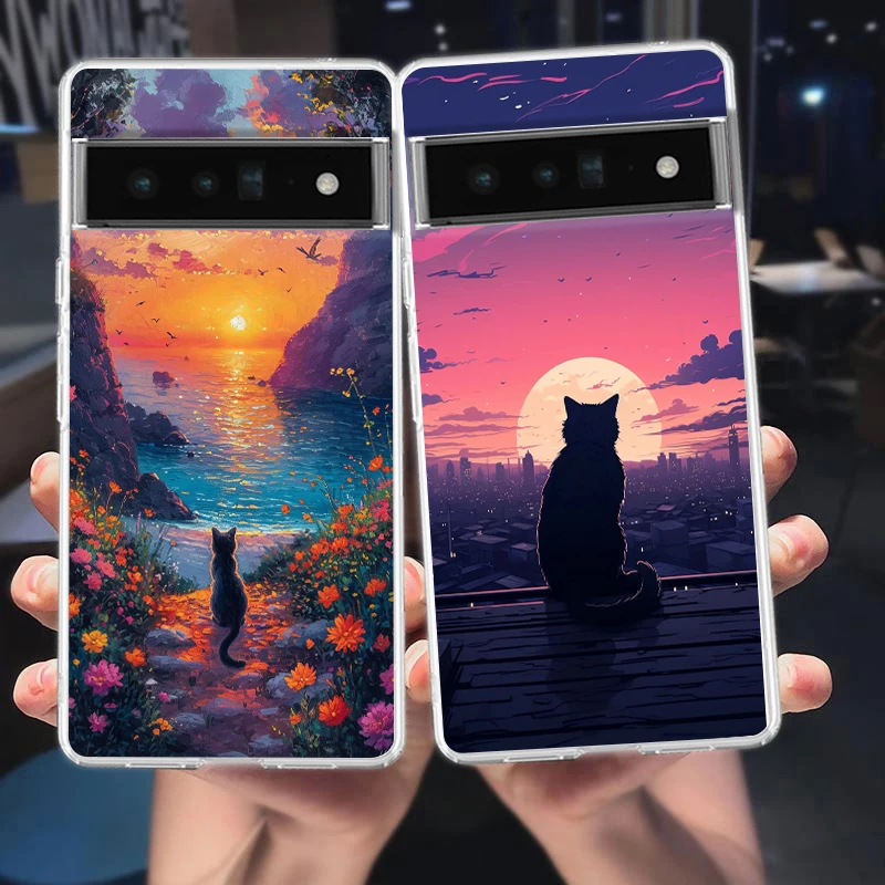 Funny Sunset Cat Ph…